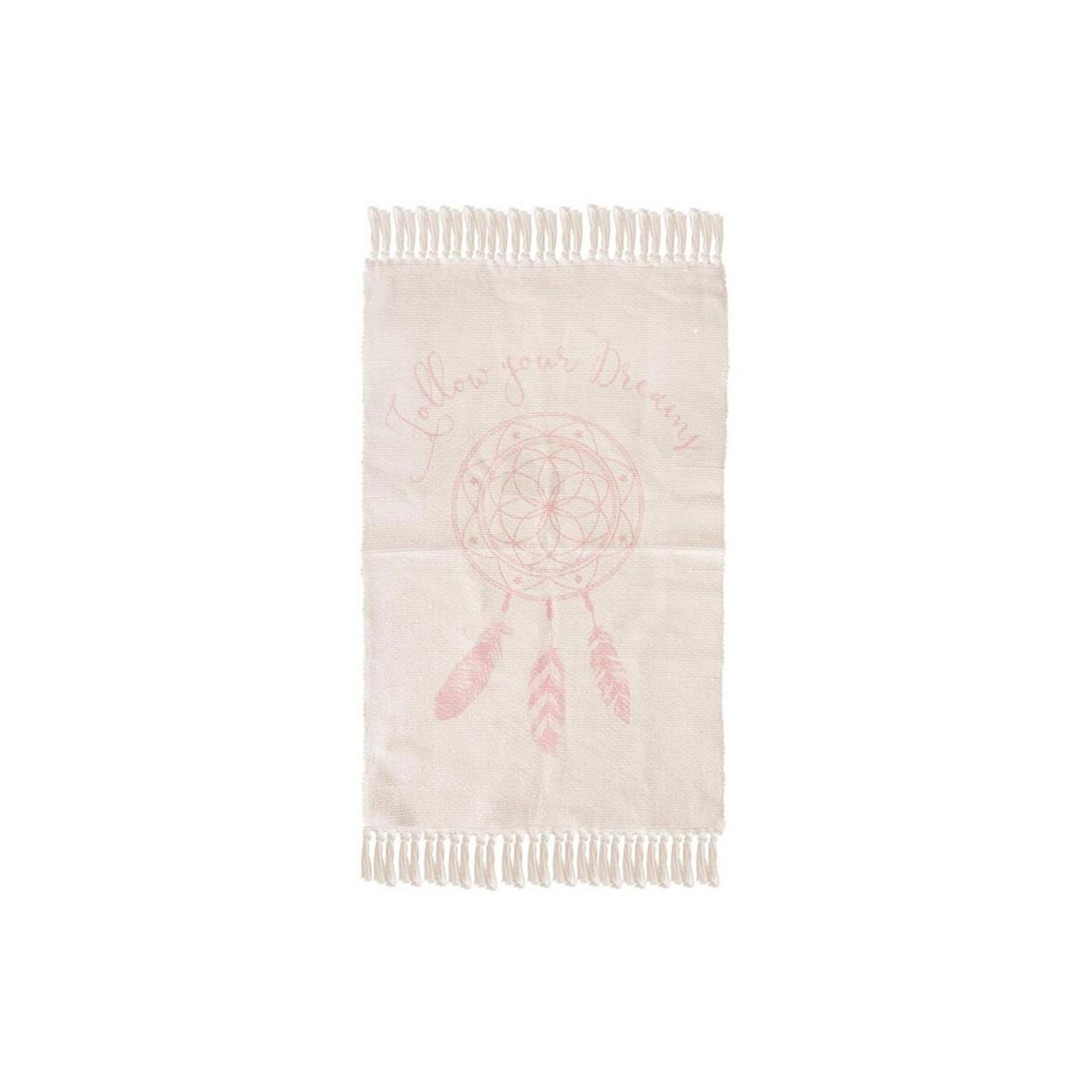 Atmosphera Kids Tapis déco à franges  rêves  60x90cm rose