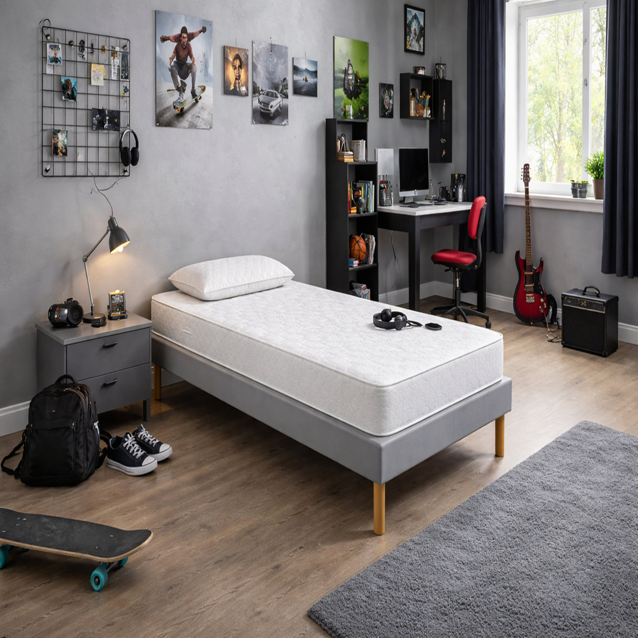 Voir la diapositive 1 : KING OF DREAMS Ensemble Sommier Tapissier et Matelas Soutien Très Ferme Haute