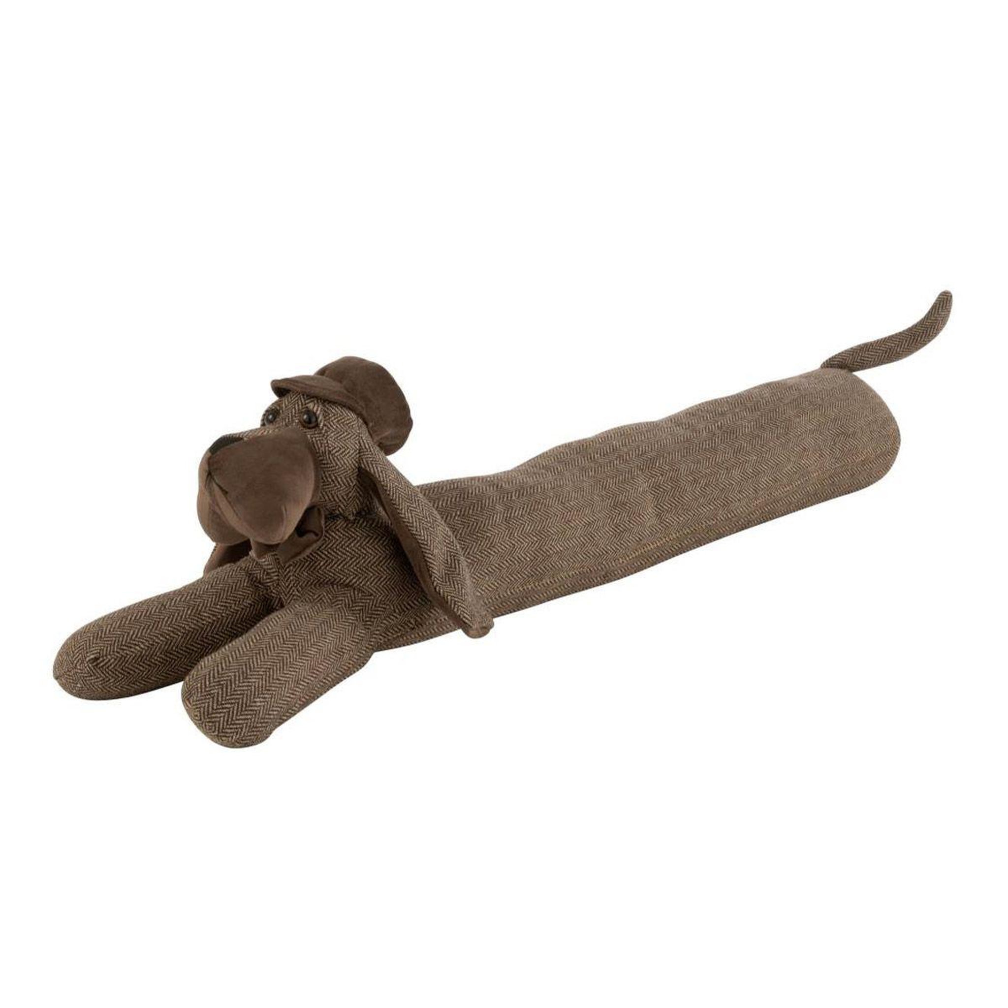 J-LINE Boudin de porte chien couché  oscar  84cm marron
