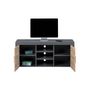 Voir la diapositive 5 : Meuble TV 2 portes 3 niches L134 cm BETO