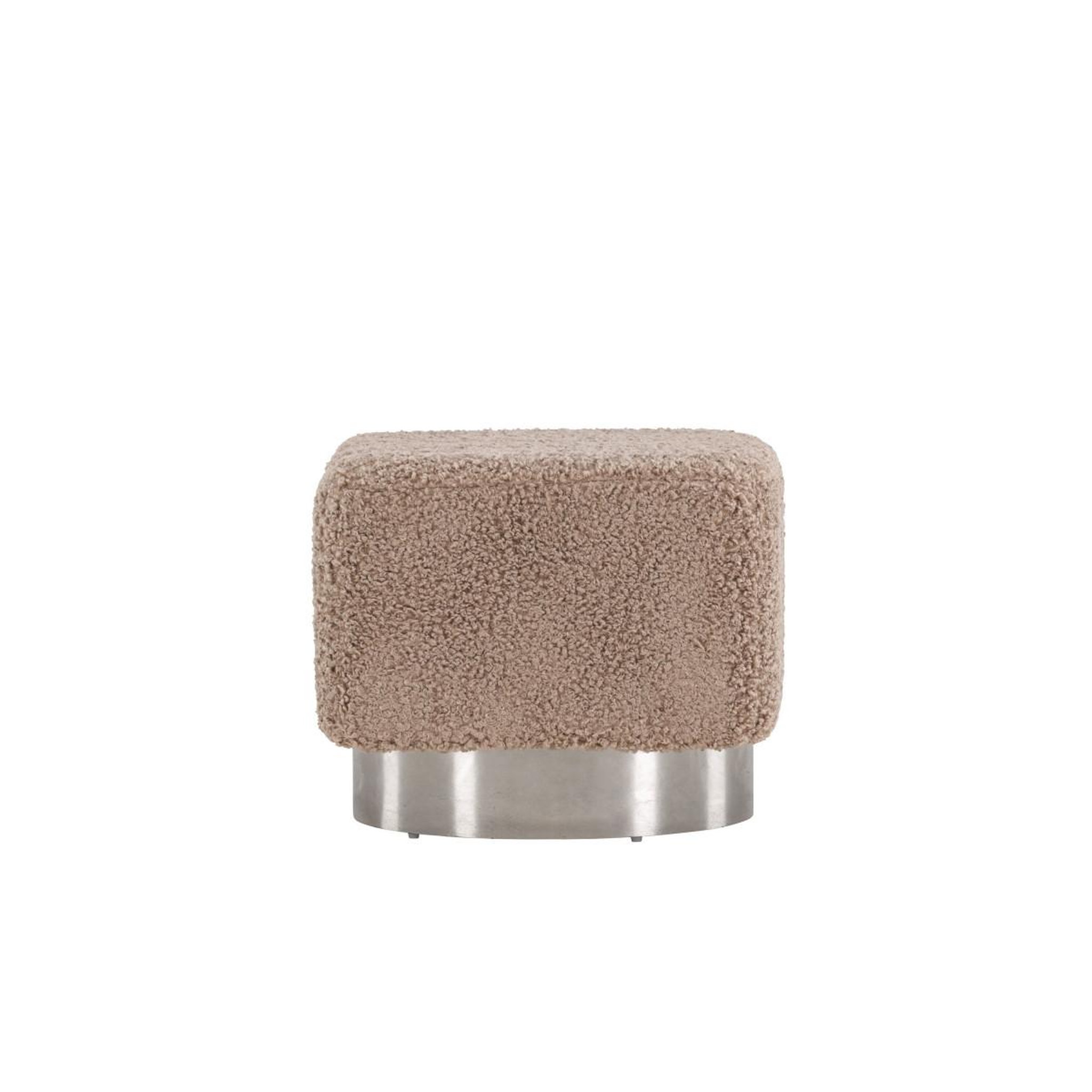 Voir la diapositive 3 : Paris Prix Pouf design tissu bouclette  newton  45cm marron