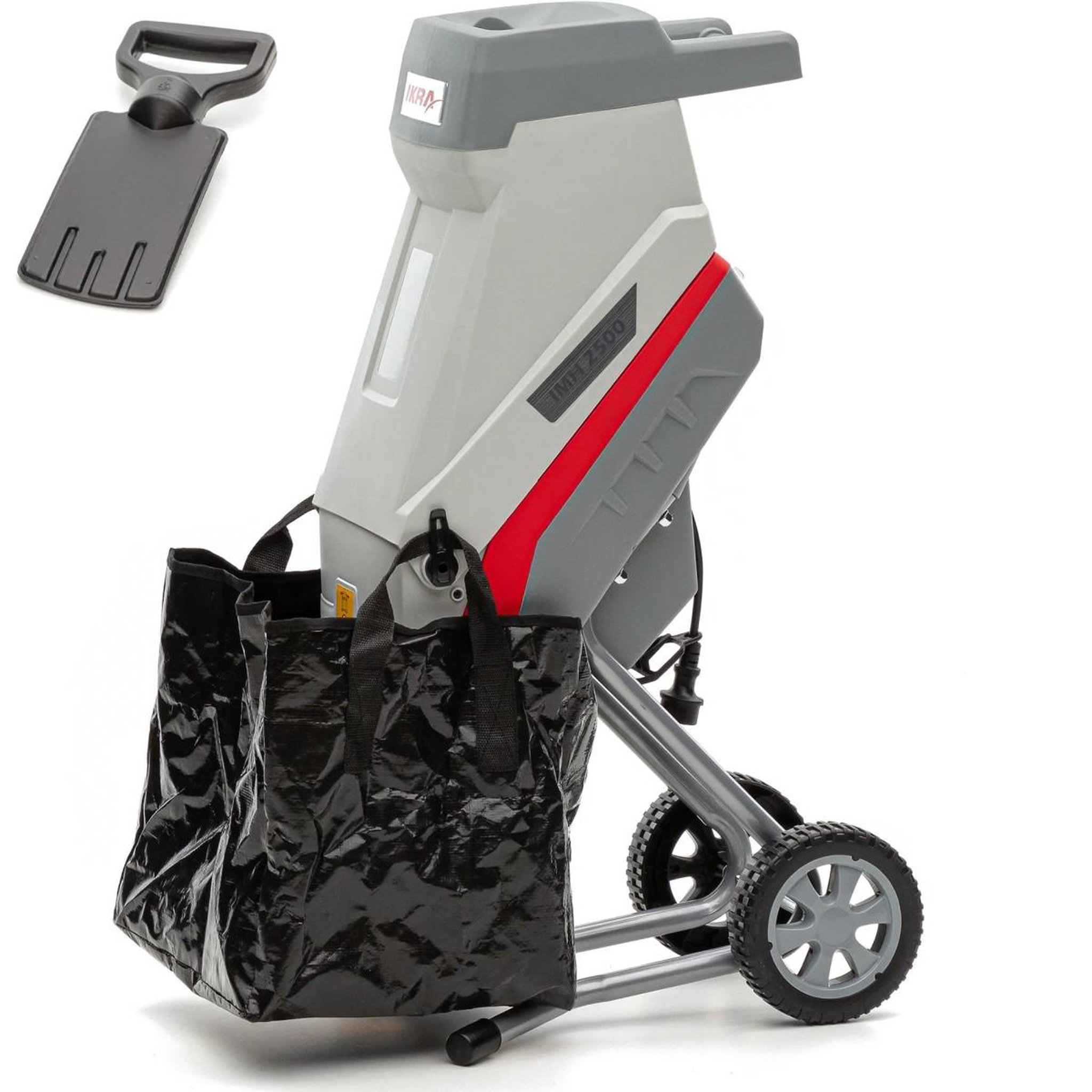 Ikra Broyeur de végétaux électrique 2500W Sac 45L 2 Lames acier trempé Branches jusqu'à 45mm IKRA