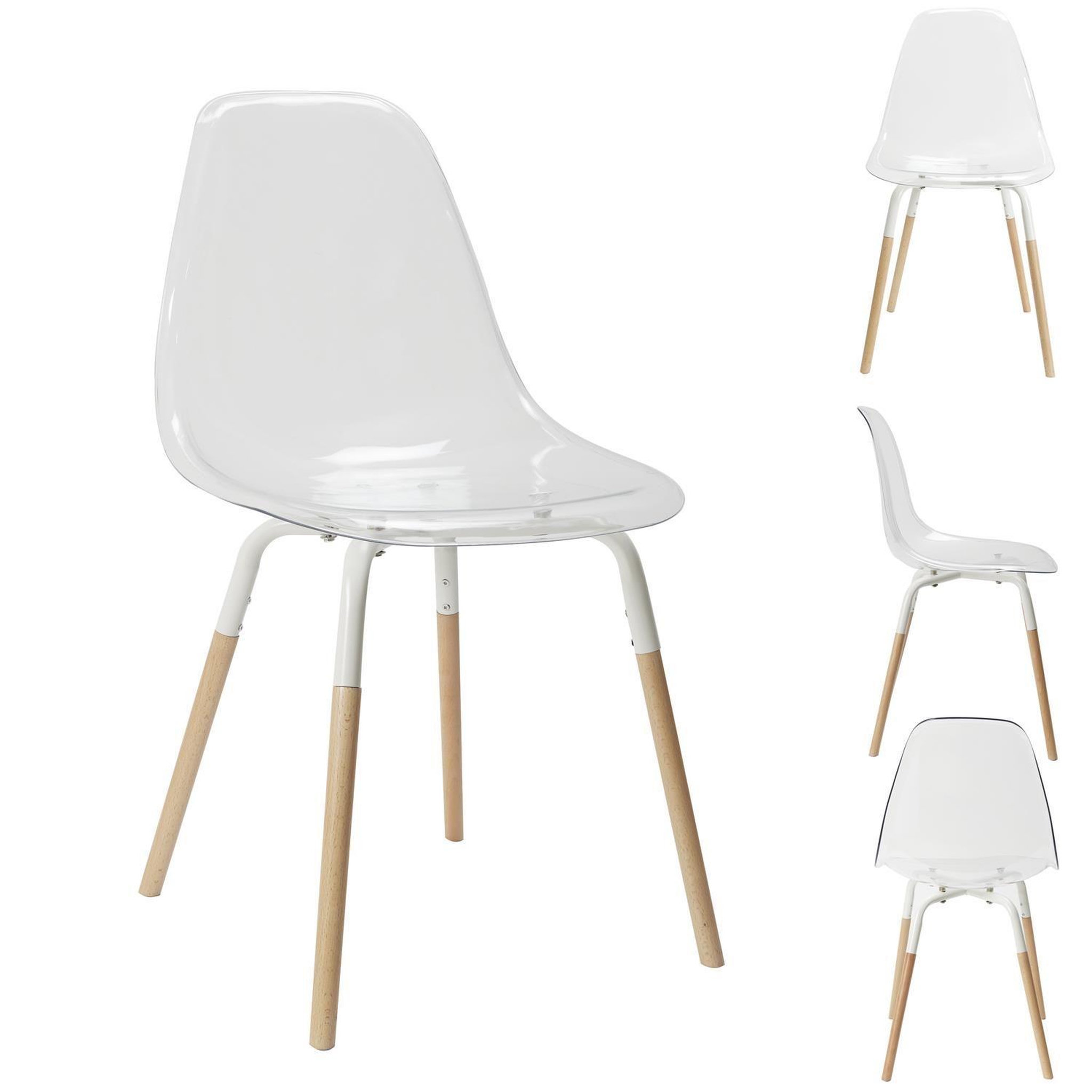 Voir la diapositive 3 : The Home Deco Factory Lot de 4 Chaises scandinave Phenix en polypropylène et métal