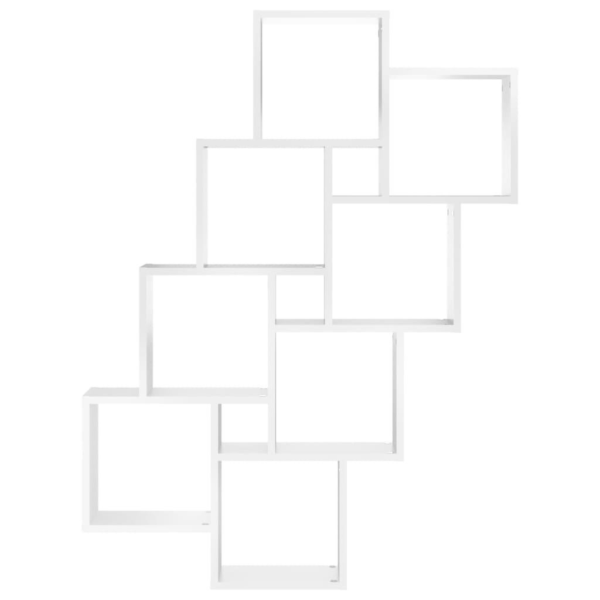 Voir la diapositive 4 : VIDAXL Etagere murale cube Blanc 90x15x119 cm Bois d'ingenierie