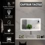 Voir la diapositive 4 : KLEANKIN Miroir LED mural de salle de bain - 100L x 60H cm - luminosité réglable 3 couleurs - interrupteur tactile - système antibué