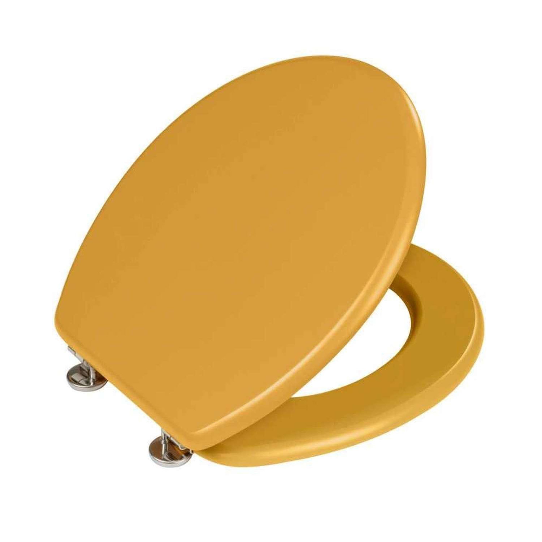 Voir la diapositive 3 : Wenko Abattant WC - Bois - Jaune