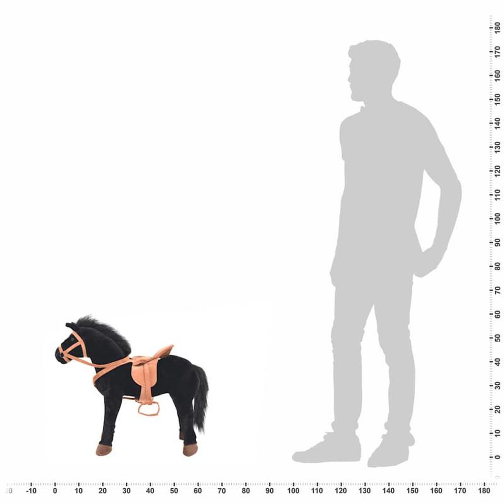 Voir la diapositive 6 : VIDAXL Jouet en peluche Cheval Noir