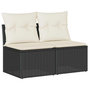 Voir la diapositive 2 : VIDAXL Salon de jardin avec coussins 2 pcs noir resine tressee acacia