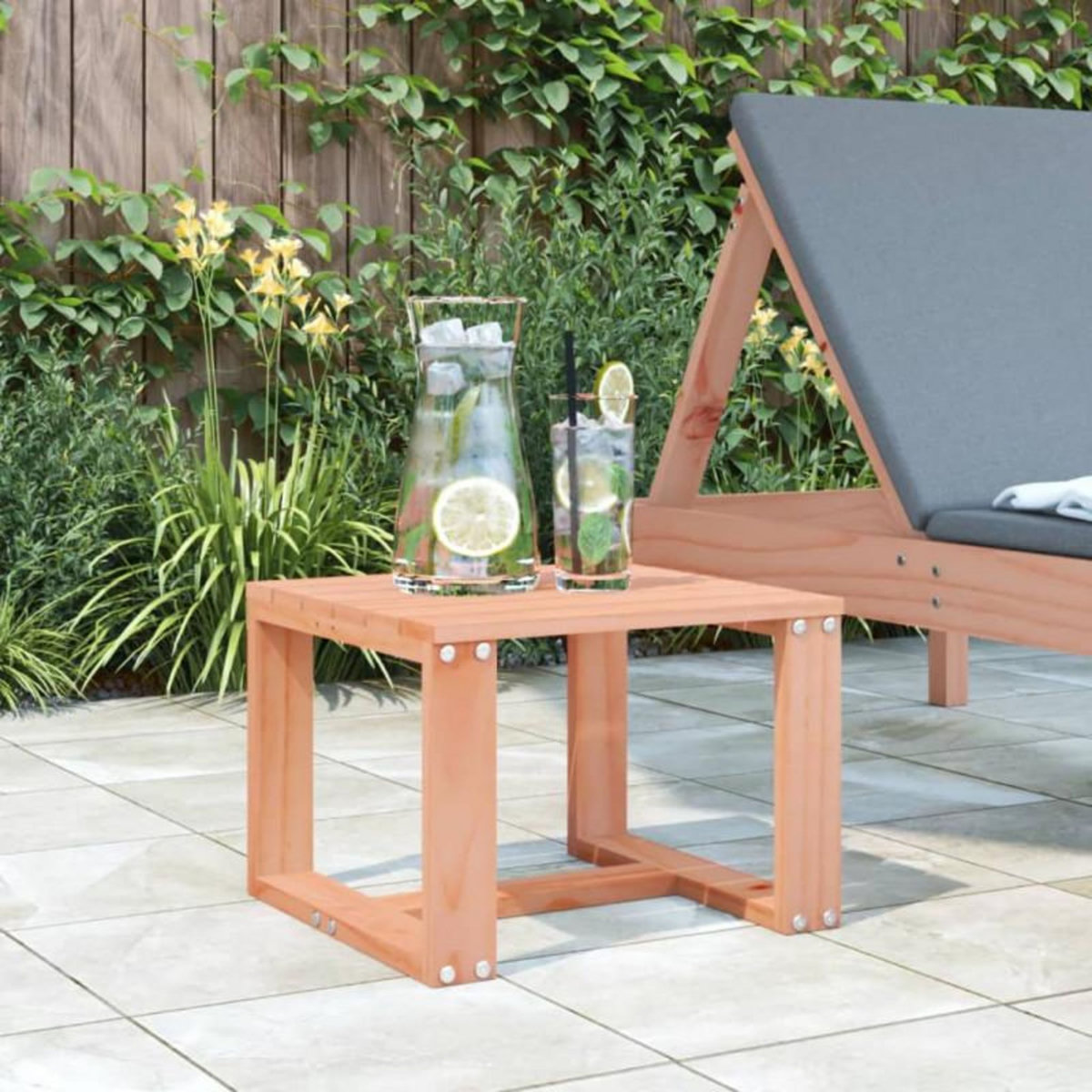 VIDAXL Table d appoint de jardin 40x38x28,5 cm bois massif de douglas