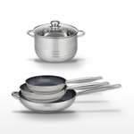 ELO Lot de 3 Poêles Elo Profi Therm Platinum 24/28/32 cm et Faitout 20 cm