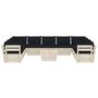 Voir la diapositive 3 : VIDAXL Salon de jardin palette 10 pcs avec coussins bois d'epicea