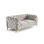 Voir la diapositive 6 : LISA DESIGN Camden - canapé 2 places chesterfield en velours - pieds en métal doré