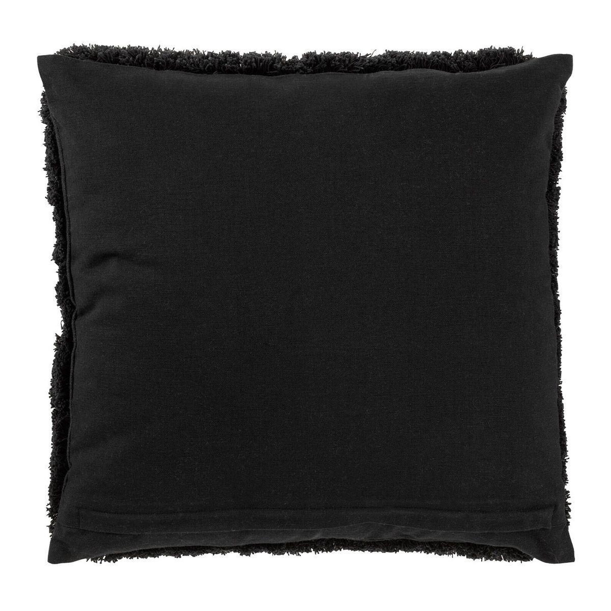 Voir la diapositive 2 : J-LINE Coussin déco jute  perle  45x45cm noir