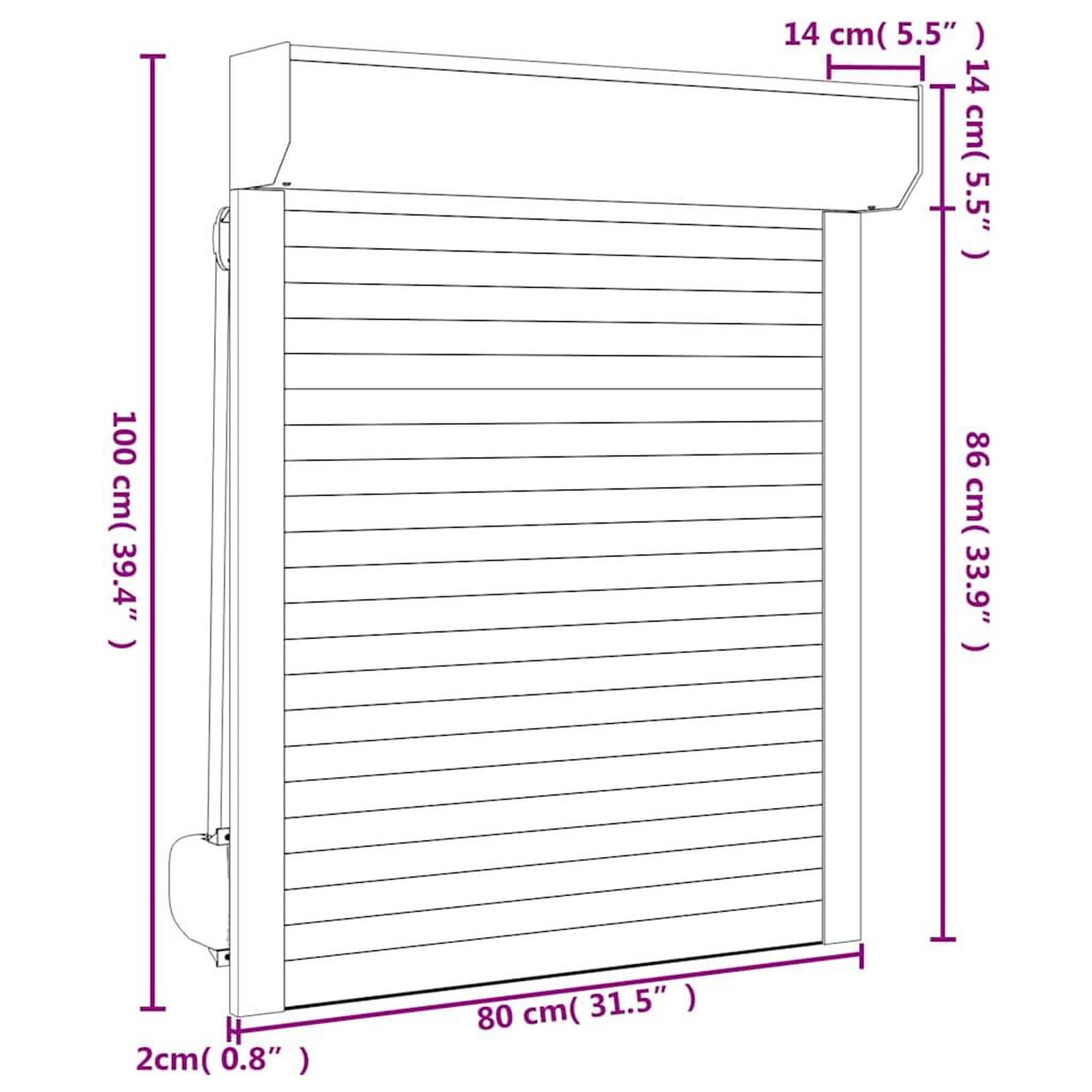 Voir la diapositive 6 : VIDAXL Volet roulant aluminium 80x100 cm blanc