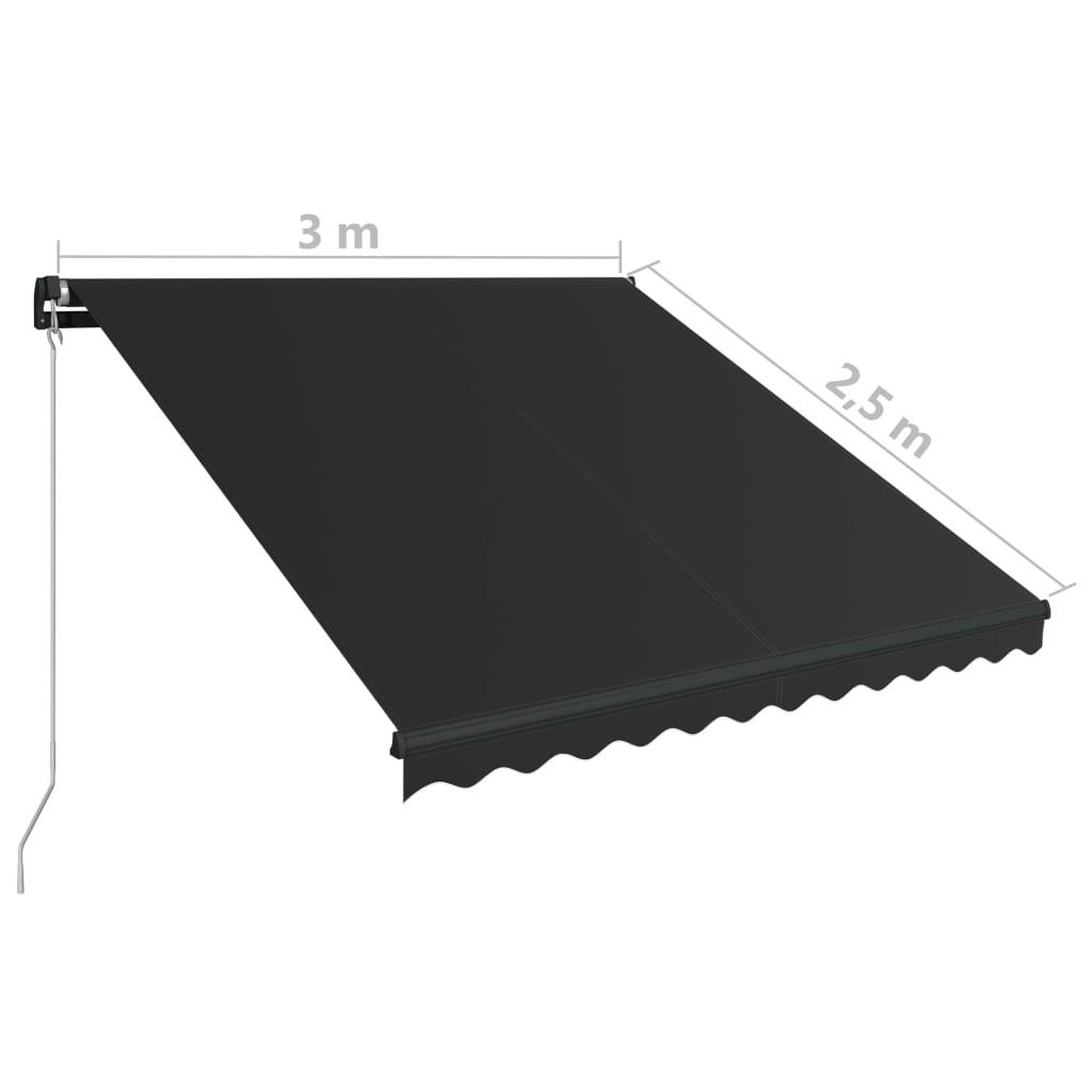 Voir la diapositive 6 : VIDAXL Auvent manuel retractable avec LED 300x250 cm Anthracite