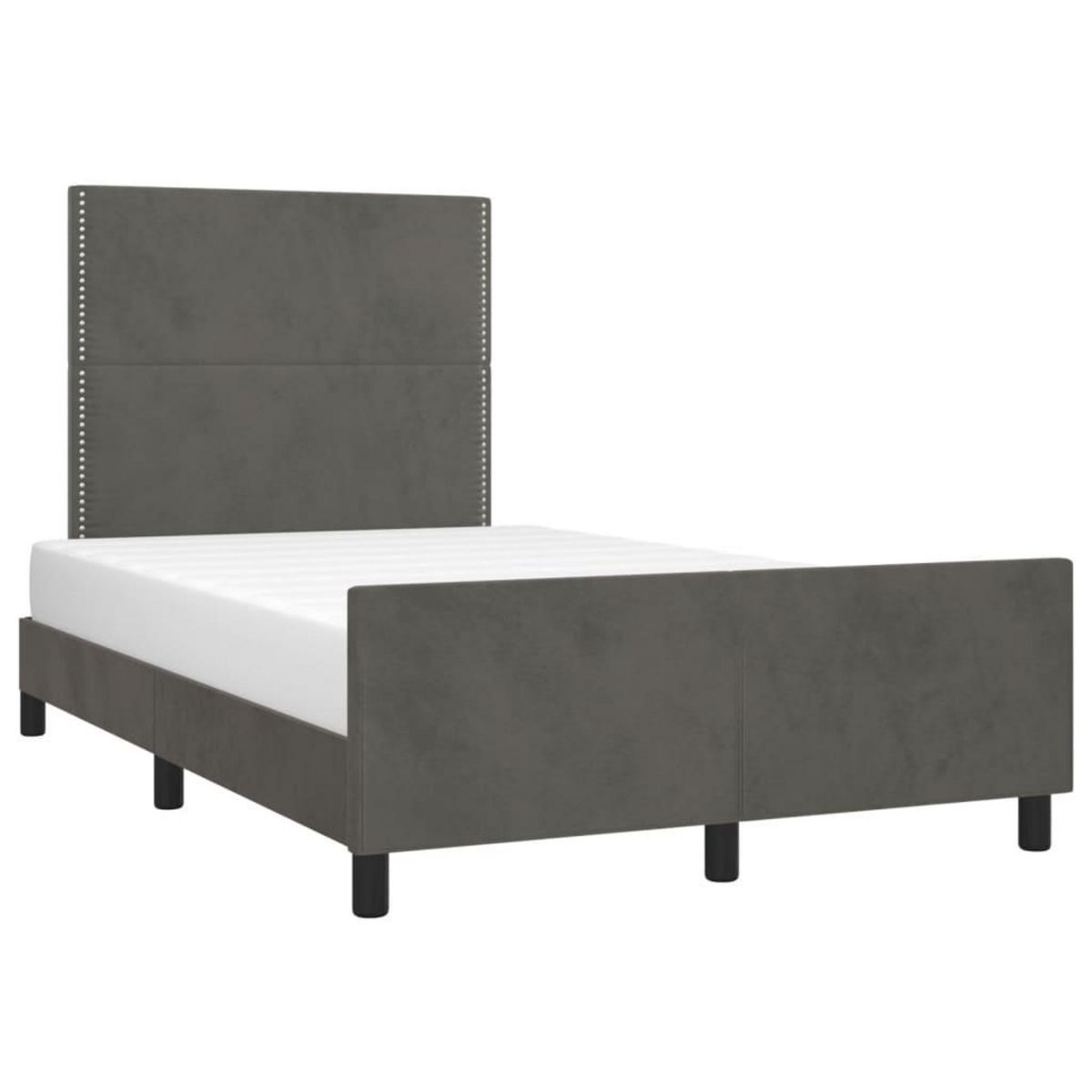 VIDAXL Cadre de lit sans matelas gris fonce 120x200 cm velours