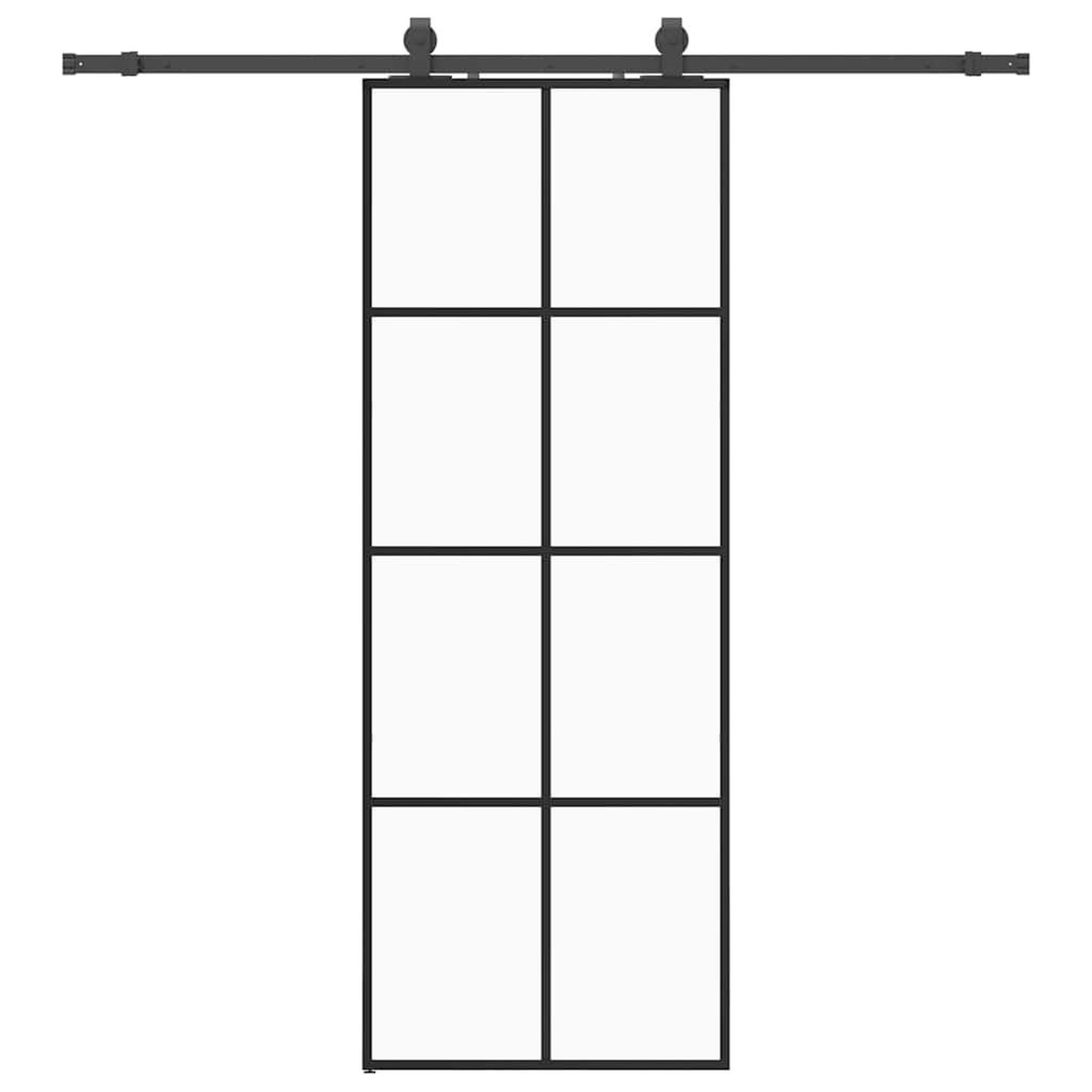 Voir la diapositive 2 : VIDAXL Porte coulissante kit de quincaillerie noir 76x205 cm verre ESG