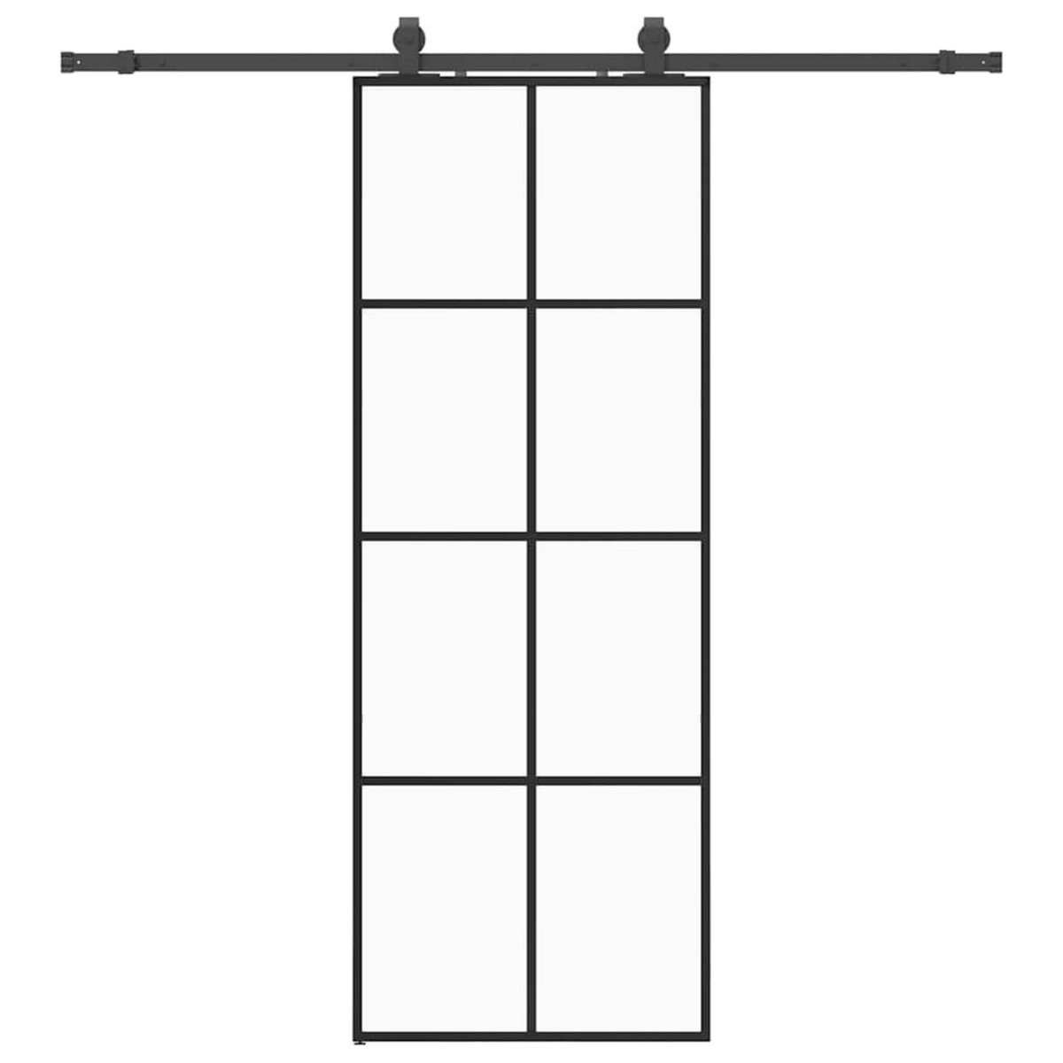 VIDAXL Porte coulissante kit de quincaillerie noir 76x205 cm verre ESG