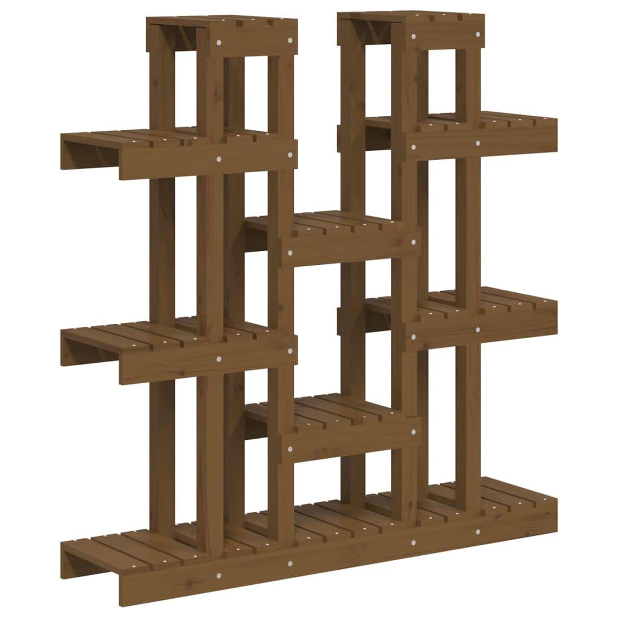 Voir la diapositive 2 : VIDAXL Support a plantes Marron miel 104,5x25x109,5 cm Bois massif pin