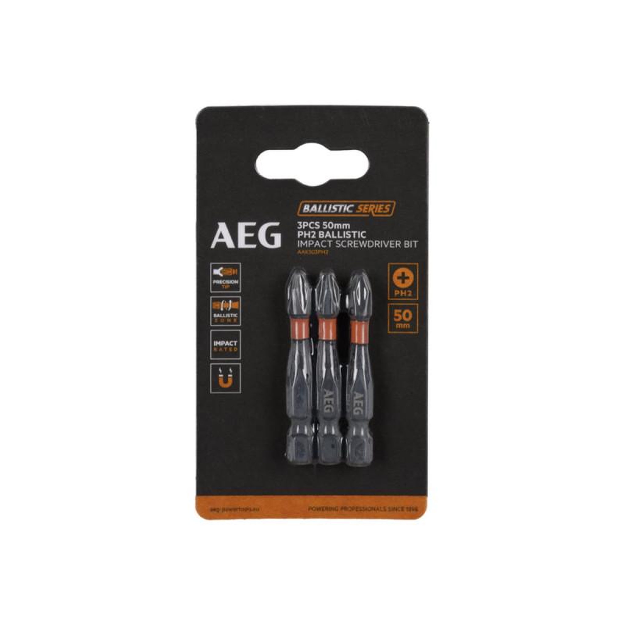 Voir la diapositive 2 : AEG Embouts de vissage balistiques renforcés aeg - 50 mm - 3 pcs - ph2