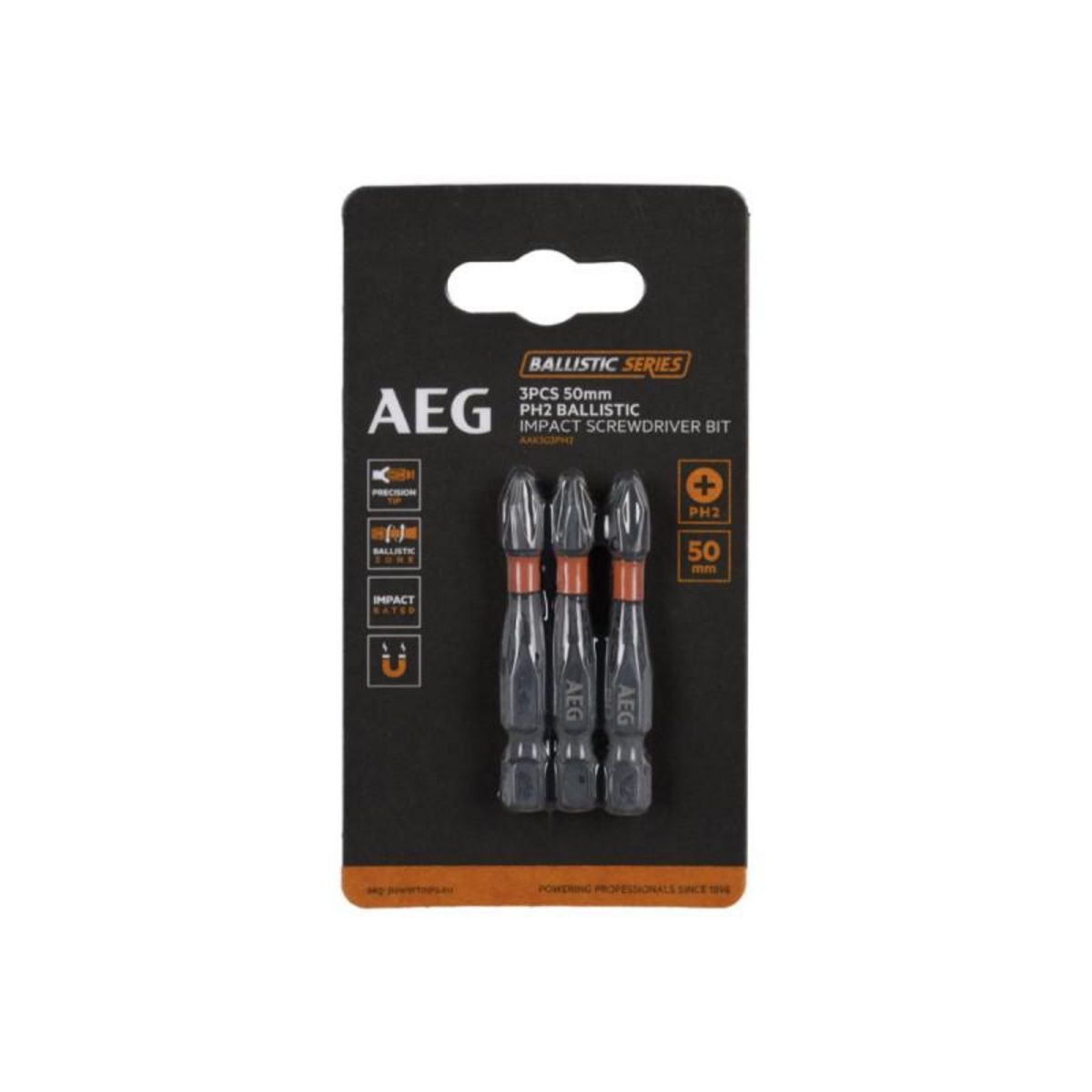 AEG Embouts de vissage balistiques renforcés AEG - 50 mm - 3 pcs - PH2