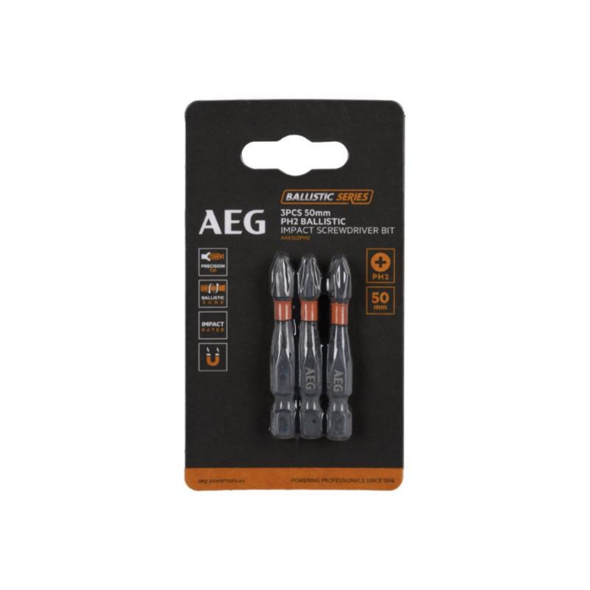 AEG Embouts de vissage balistiques renforcés AEG - 50 mm - 3 pcs - PH2