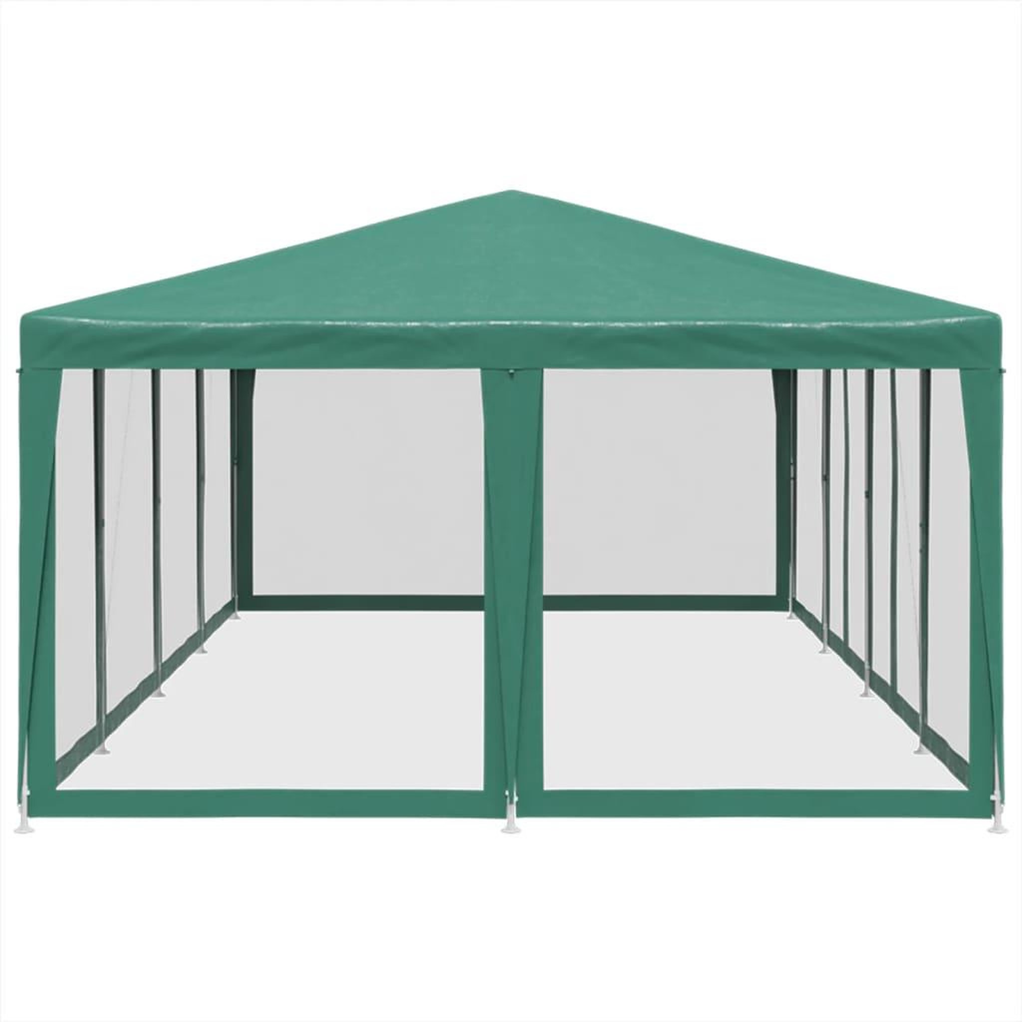 Voir la diapositive 4 : VIDAXL Tente de fete avec 12 parois laterales en maille vert 8x4m PEHD