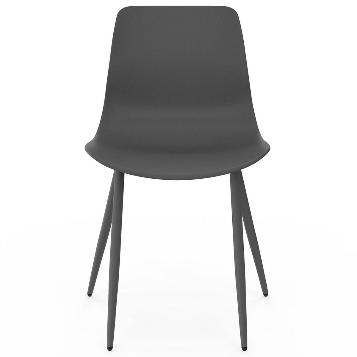 ID MARKET Lot de 6 chaises en polypropylène KIARA mix color gris foncé x2, terracotta x2, beige x2 avec pieds en métal