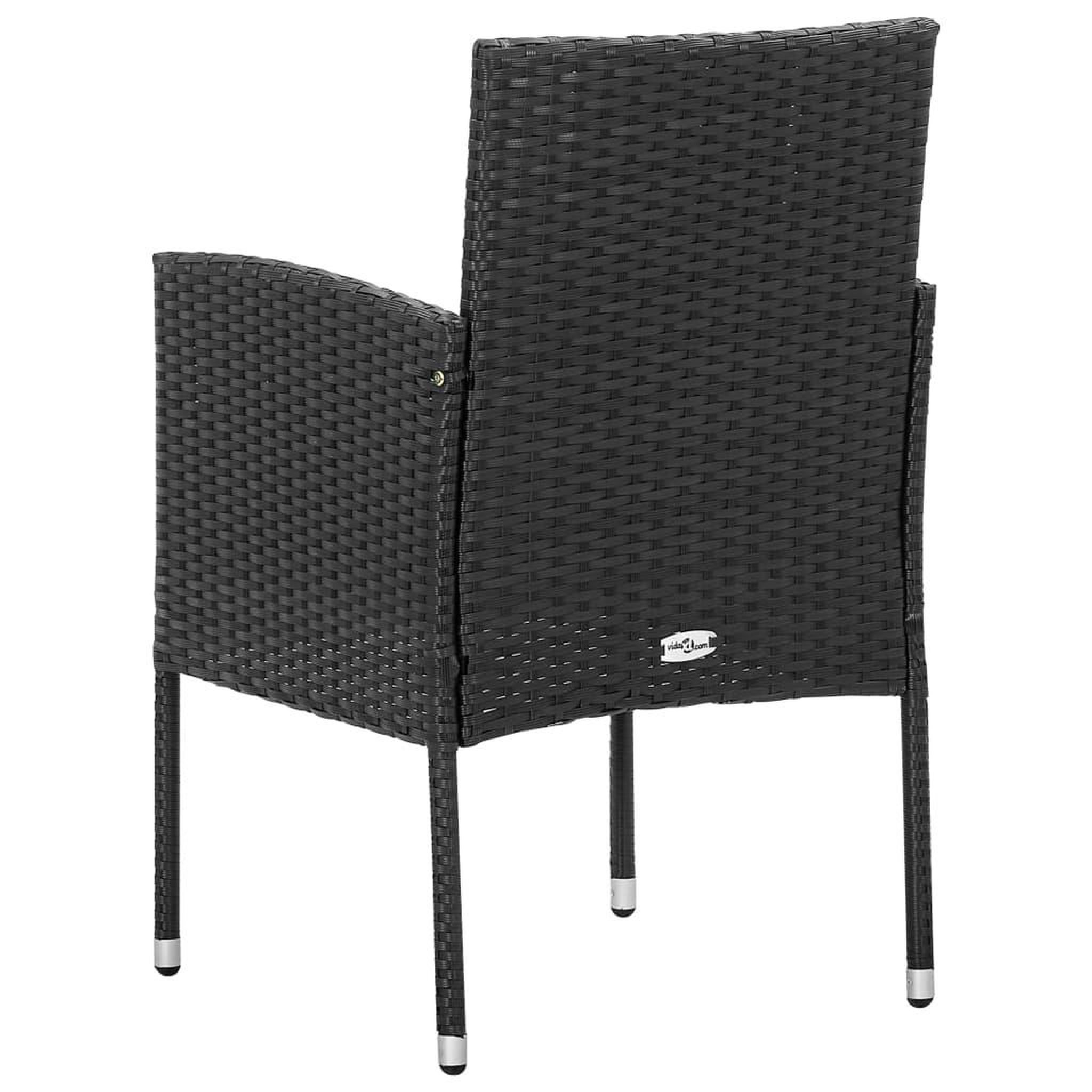 Voir la diapositive 5 : VIDAXL Chaises de jardin coussins noir lot de 4 noir resine tressee