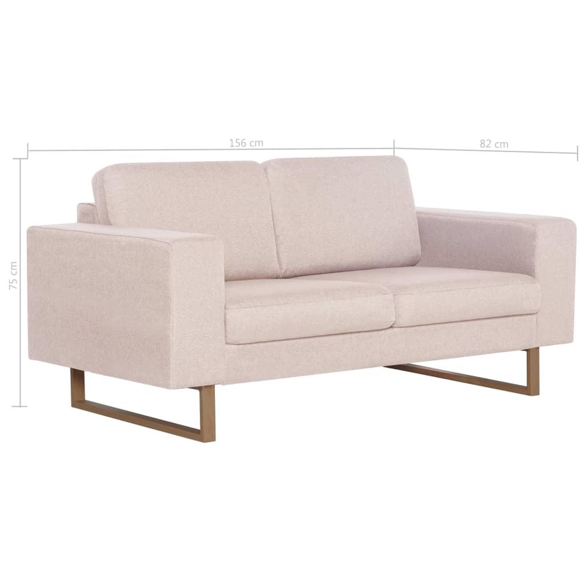 Voir la diapositive 6 : VIDAXL Canape a 2 places Tissu Creme