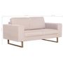 Voir la diapositive 6 : VIDAXL Canape a 2 places Tissu Creme