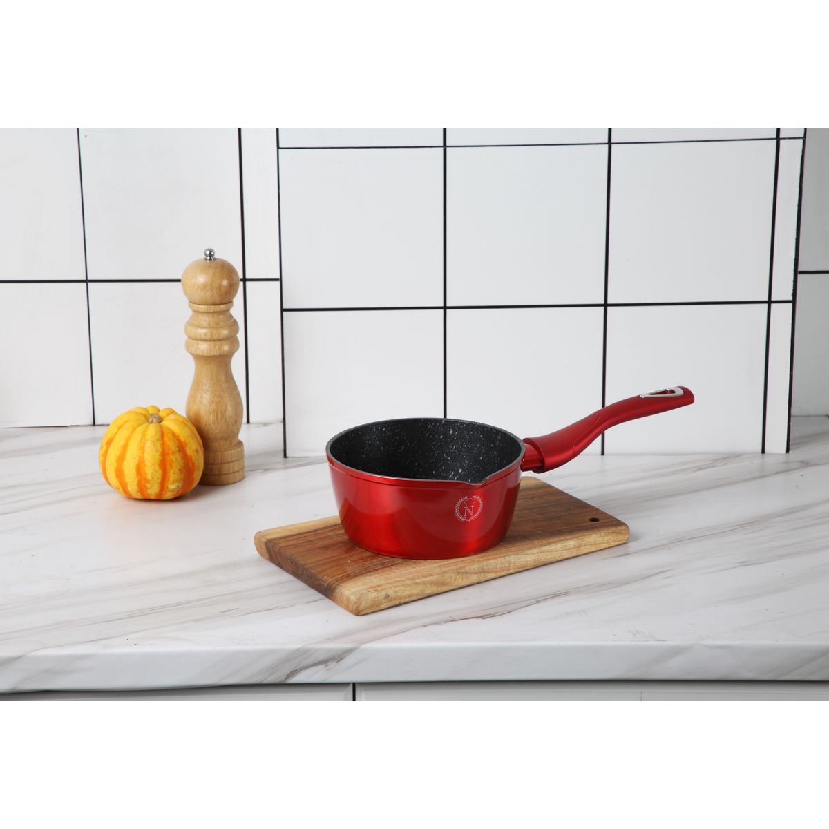 NAPOLEON Casserole induction rouge métallique 16 cm