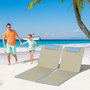 Voir la diapositive 2 : OUTSUNNY Lot de 2 tapis de plage rembourrés - dossier inclinable 5 positions - sac transport inclus - acier polyester beige
