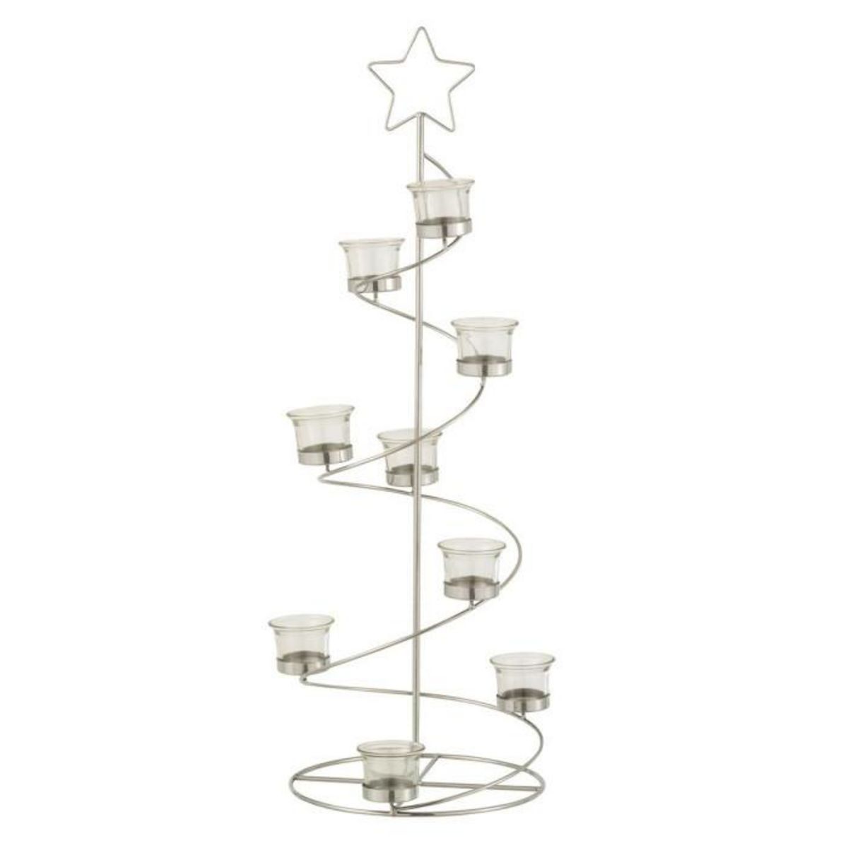 Paris Prix Photophore Design  Arbre Spirale  70cm Argent
