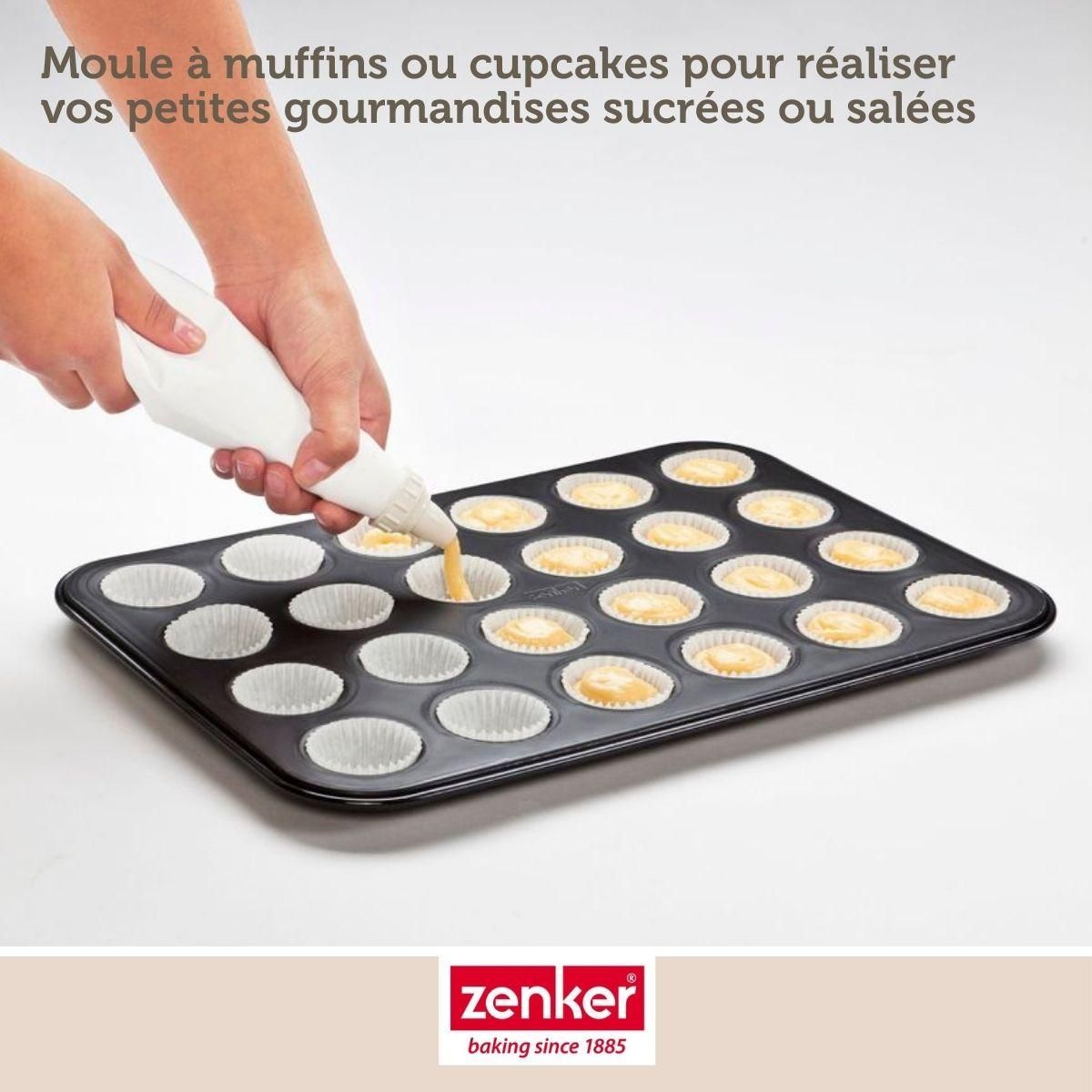 ZENKER Moule à muffins 24 empreintes 38 x 16 cm Zenker Black Metallic