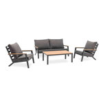 Paris Prix Salon de Jardin 5 Places  Kommos  175cm Gris Anthracite