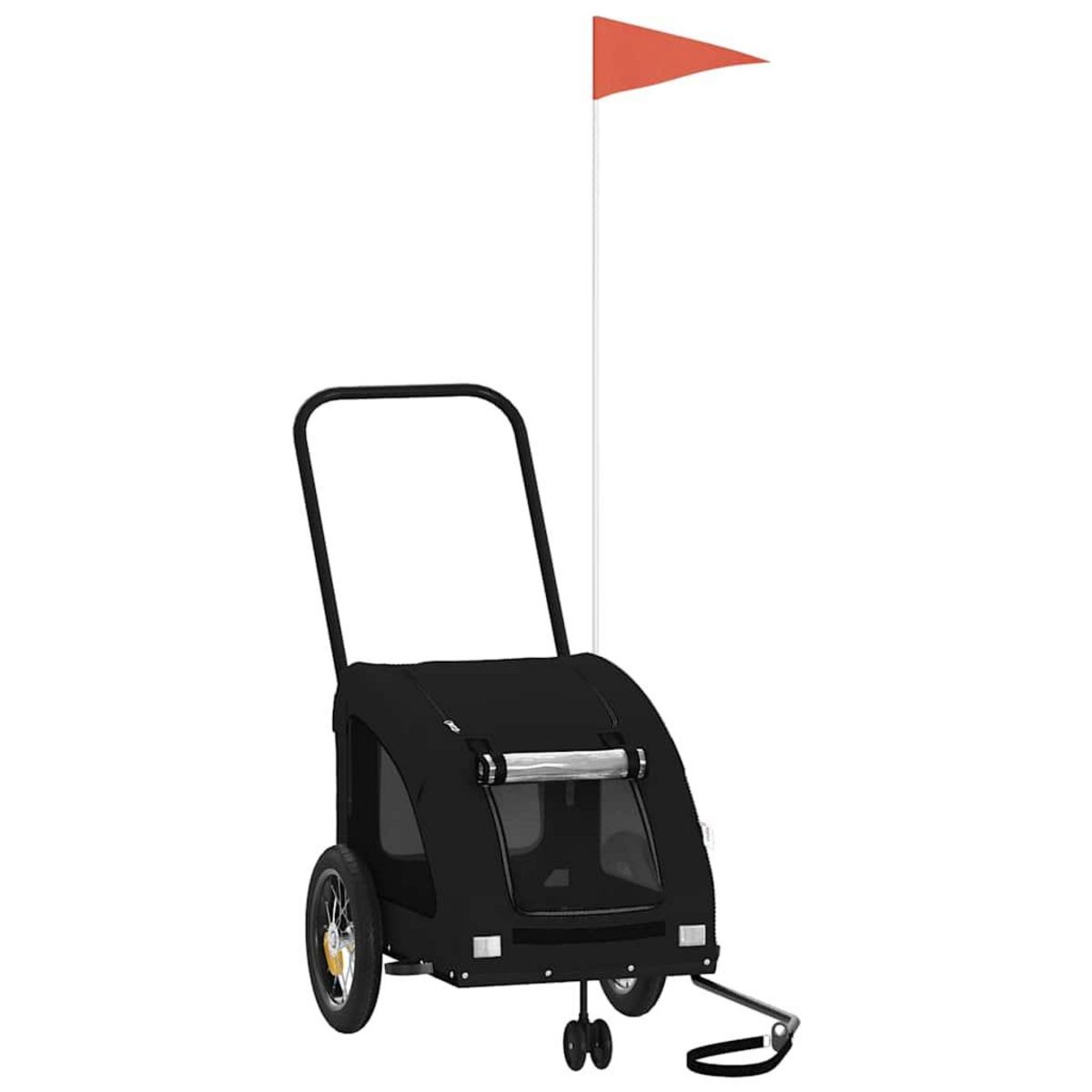 VIDAXL Remorque de velo pour animaux de compagnie noir