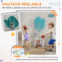 Voir la diapositive 5 : HOMCOM Panier de basketball enfant but de foot jeu de golf lancer d'anneaux et balle 5 en 1 HDPE bleu blanc gris