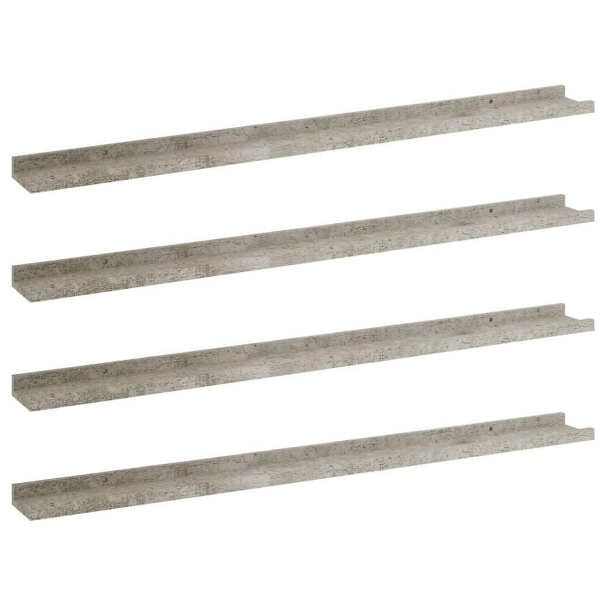 VIDAXL Etageres murales 4 pcs Gris beton 100x9x3 cm