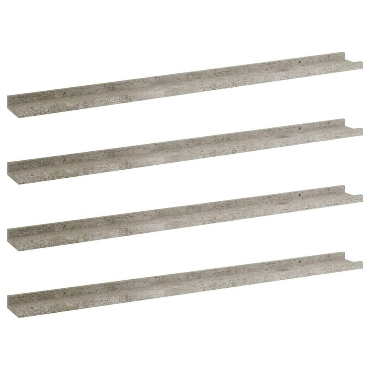 VIDAXL Etageres murales 4 pcs Gris beton 100x9x3 cm