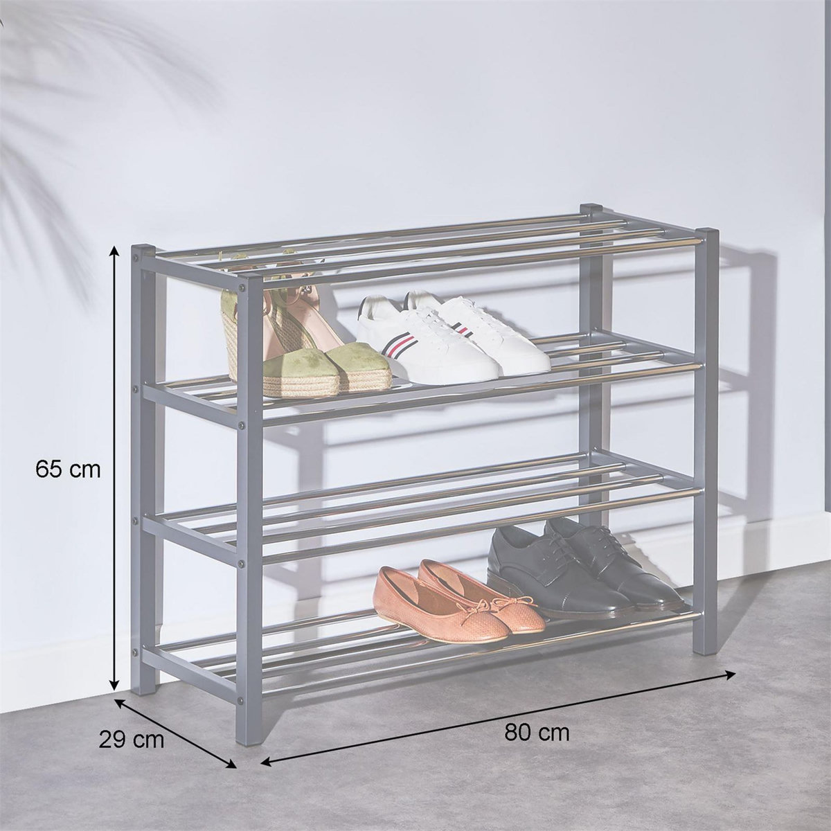 IDIMEX Étagère à chaussures DUBLIN, 4 niveaux