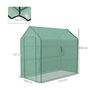 Voir la diapositive 3 : OUTSUNNY Bâche de remplacement serre de jardin dim. 140L x 213l x 190H cm - 2 fenêtres, porte zippée enroulable - PE anti-UV imperméable vert