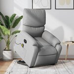 VIDAXL Fauteuil inclinable de massage electrique Gris clair Tissu