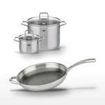 ELO Lot Poêle 32 cm & 2 Faitouts 20/26 cm Elo Relief Evolution