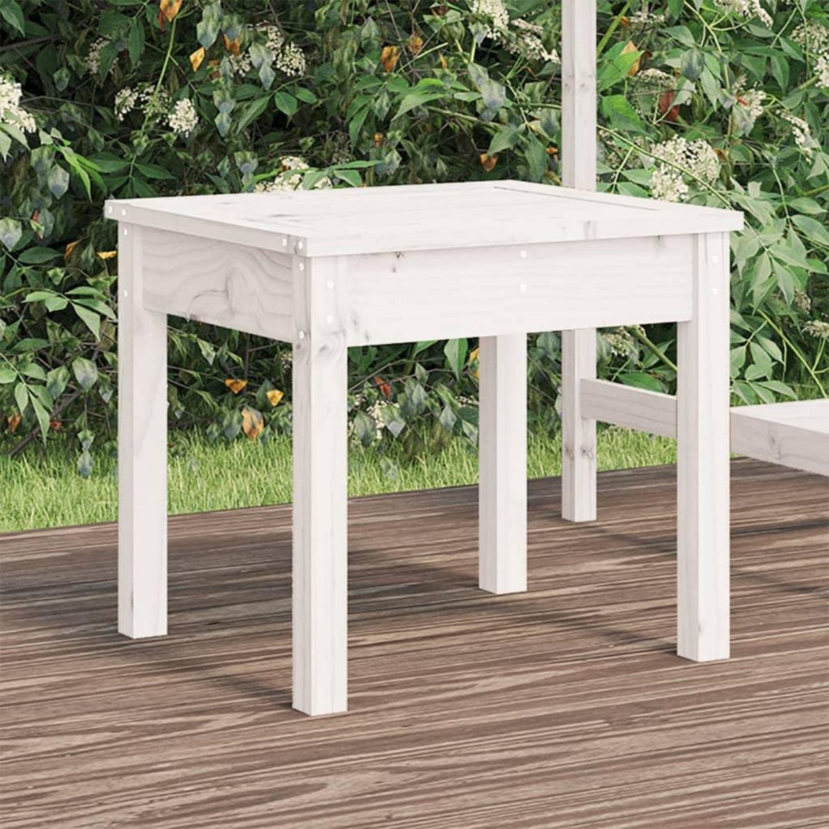 VIDAXL Banc de jardin blanc 50x44x45 cm bois massif de pin