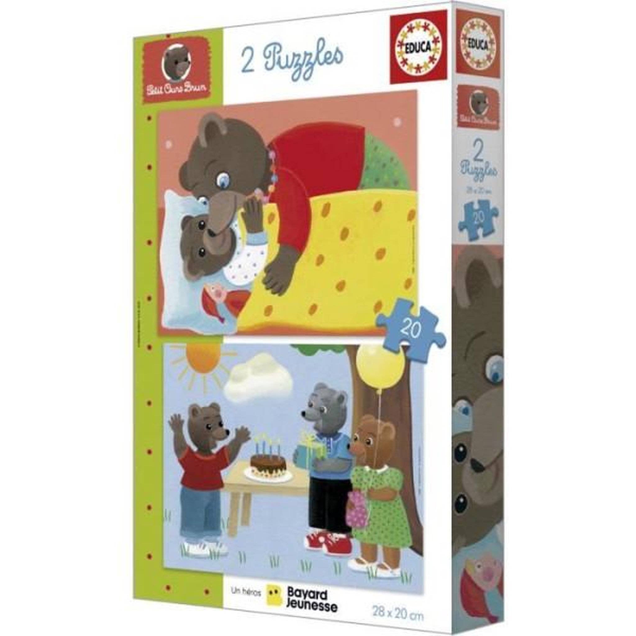 Voir la diapositive 4 : EDUCA Puzzle - EDUCA - Petit Ours Brun : Ensemble de 2 puzzles de 20 pieces pour enfants des 4 ans