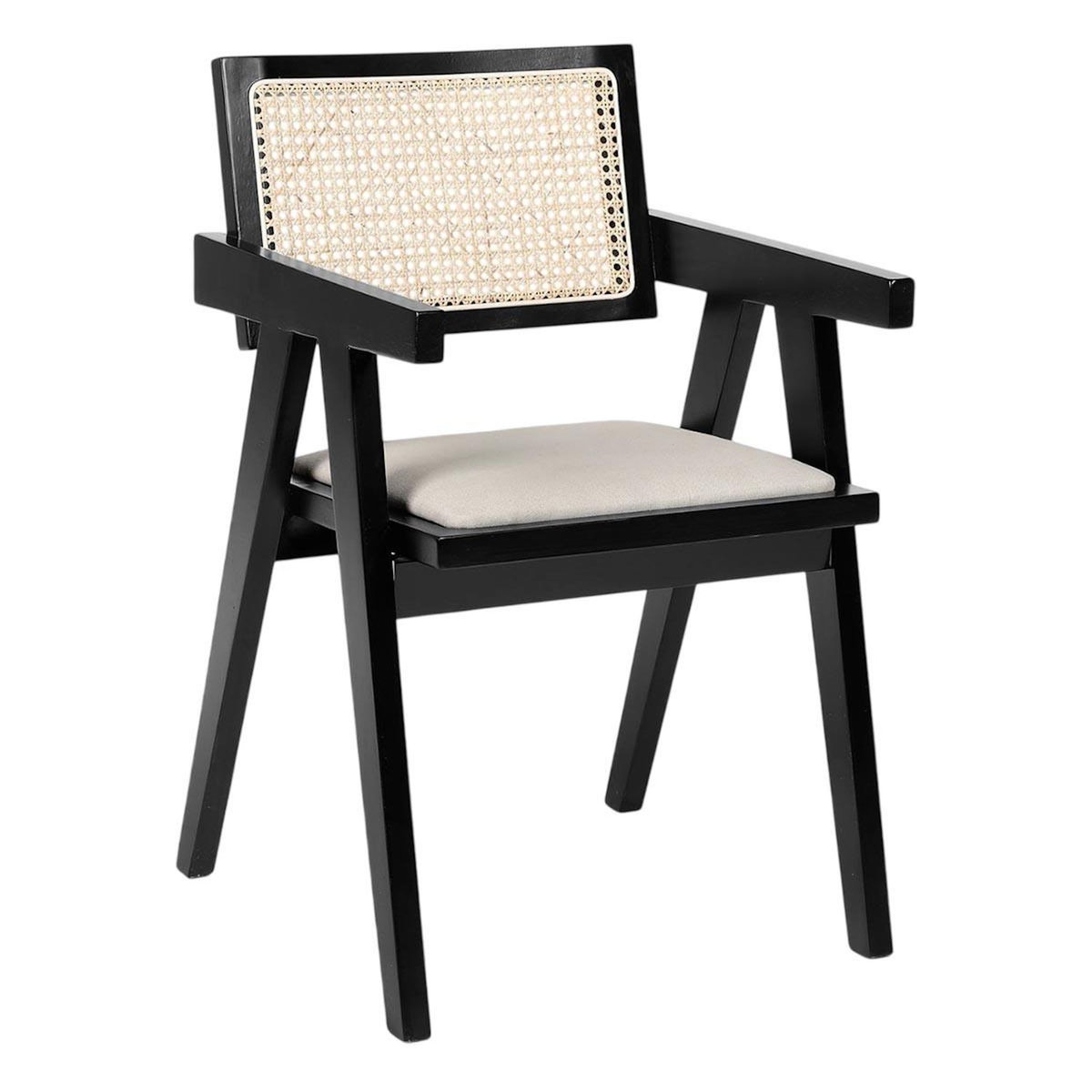 Paris Prix Chaise Cannage en Rotin  Haley  72cm Beige & Marron Foncé