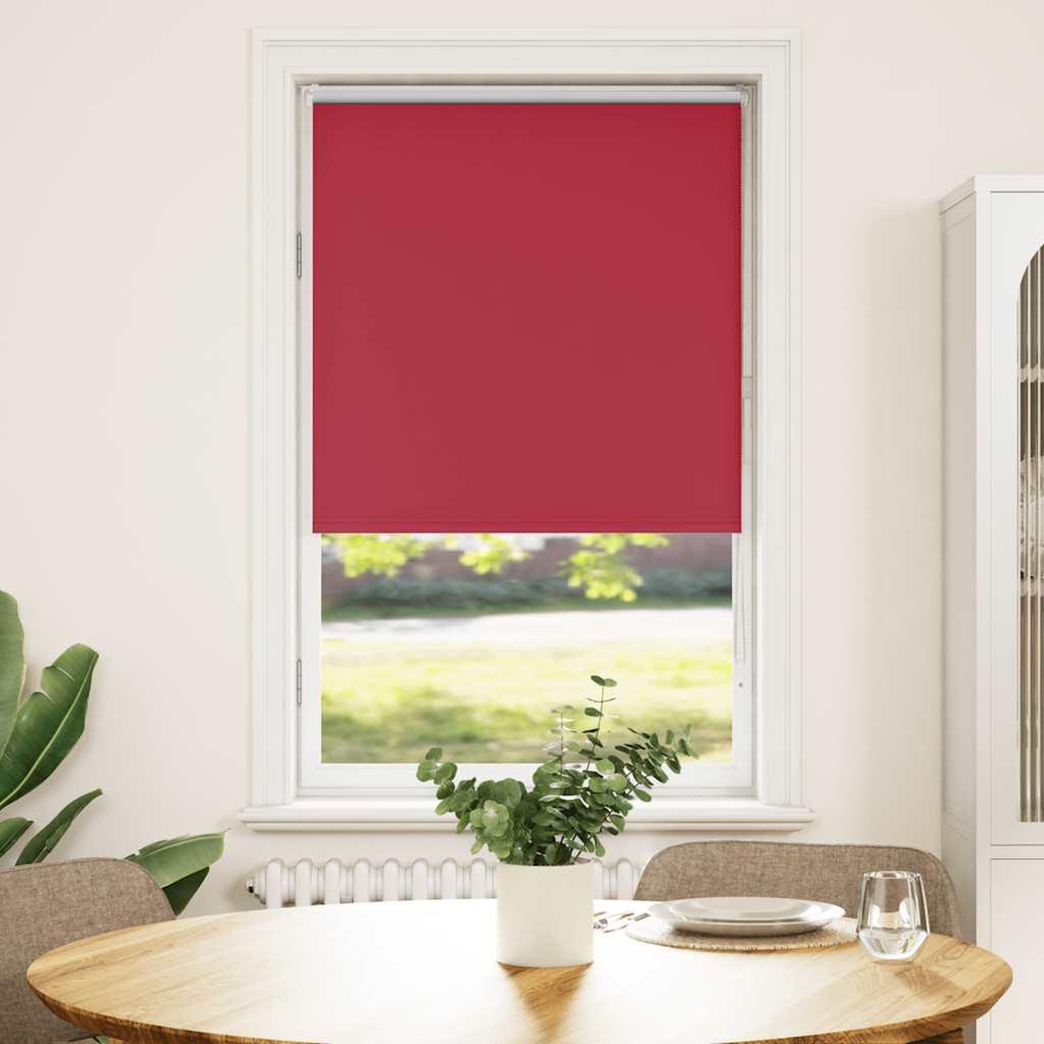 VIDAXL Store enrouleur occultant rouge largeur du tissu 75,7 cm
