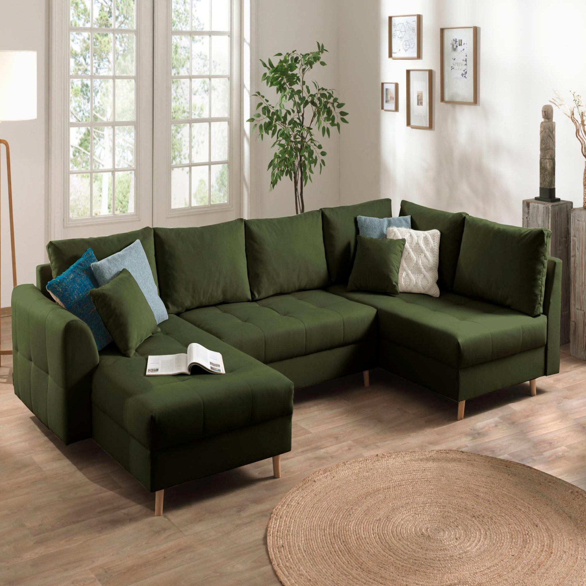 Voir la diapositive 1 : LISA DESIGN Rune - canapé panoramique - 7 places - style scandinave - droit
