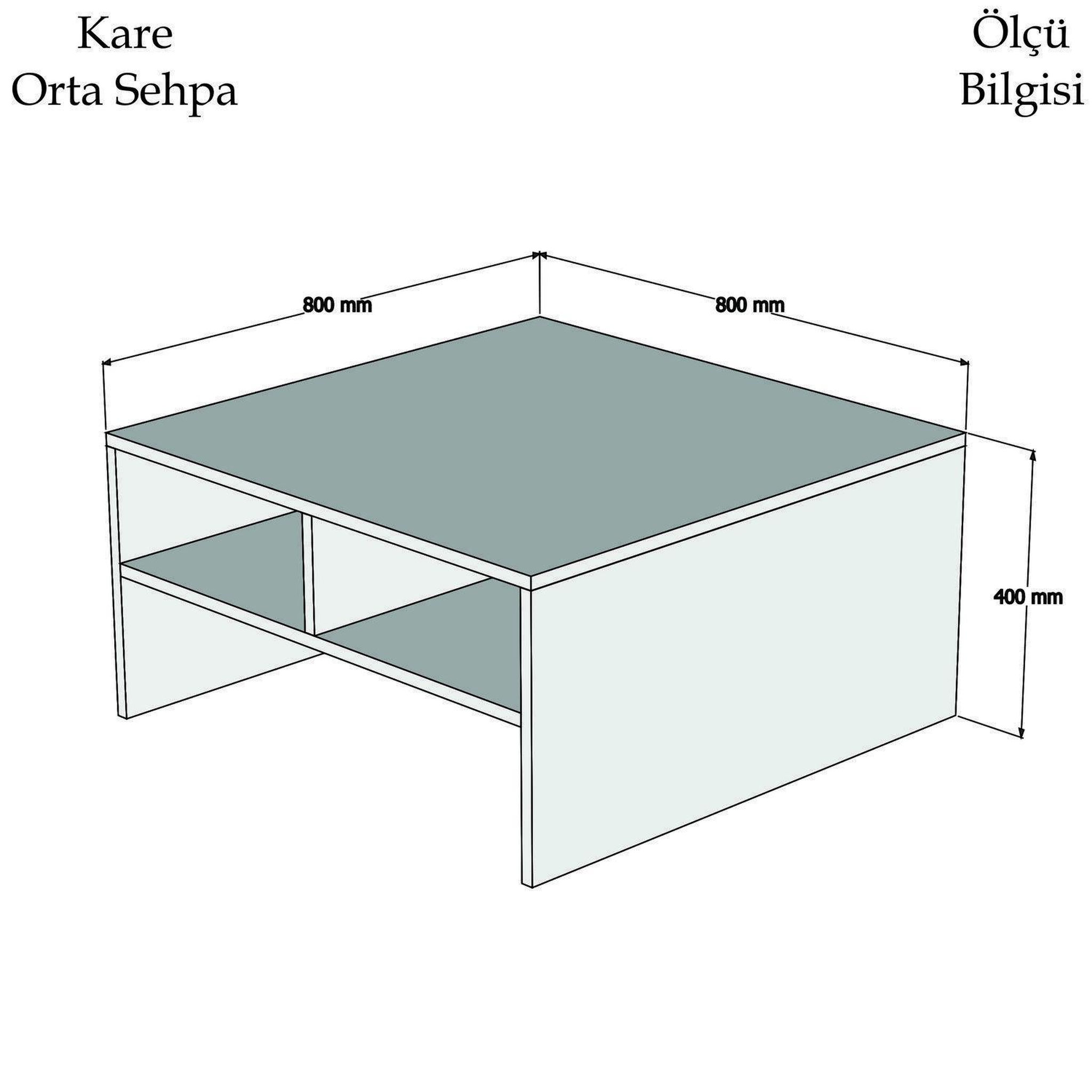 Voir la diapositive 4 : TOILINUX Table basse carrée avec niches de rangement - l.80cm - blanc et marron